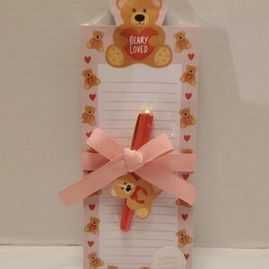 Beary Loved & Kitten Heart Notepad & Pen Set